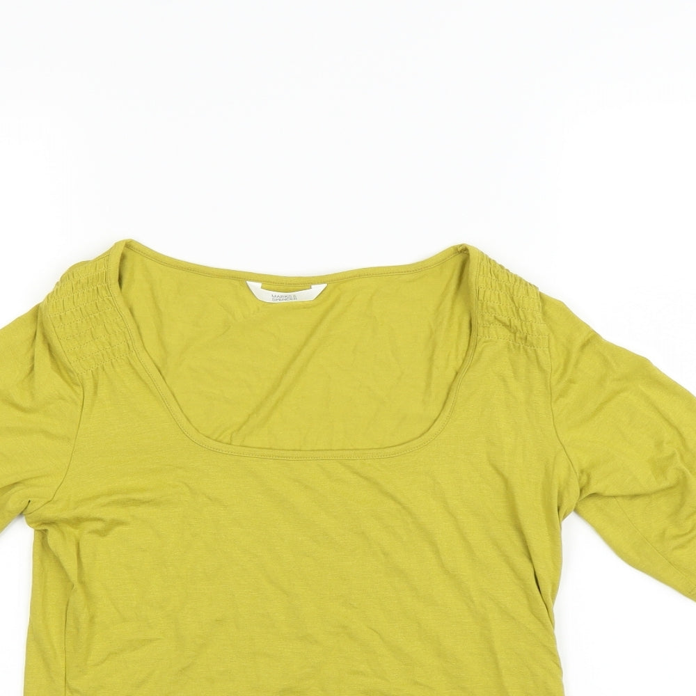 Marks and Spencer Womens Yellow   Basic T-Shirt Size 8