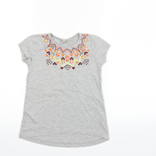 TU  Girls Grey   Basic T-Shirt Size 7 Years