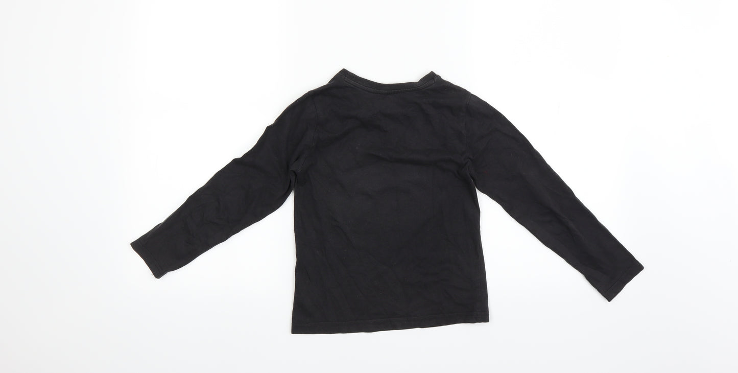 Nutmeg Girls Black   Basic T-Shirt Size 5-6 Years