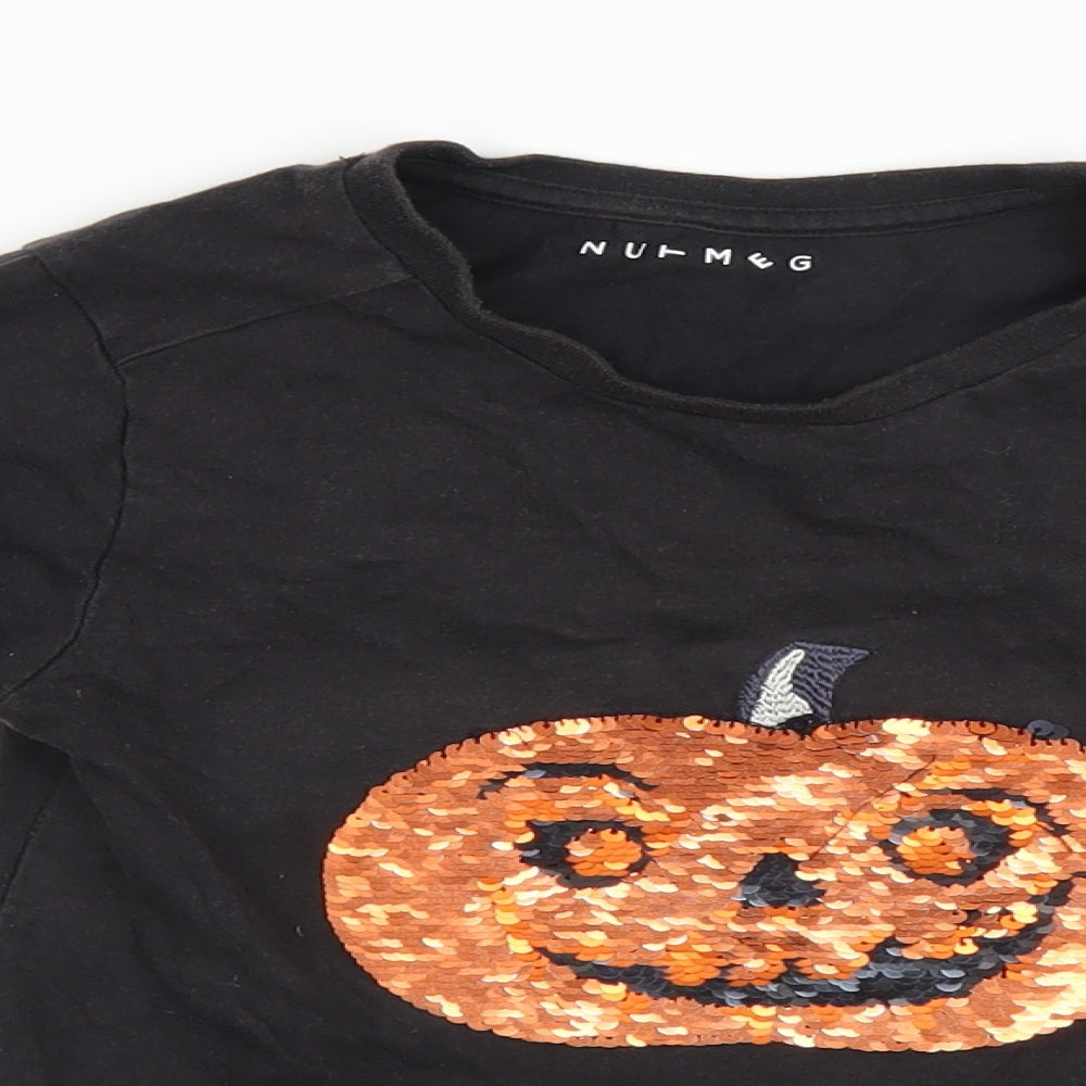 Nutmeg Girls Black   Basic T-Shirt Size 5-6 Years