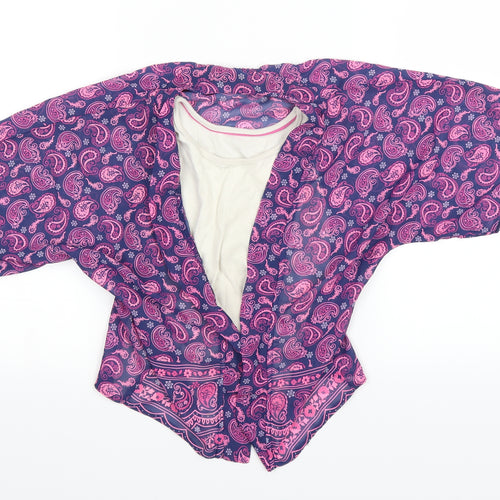 F&F Girls Purple Paisley  Basic Blouse Size 6-7 Years