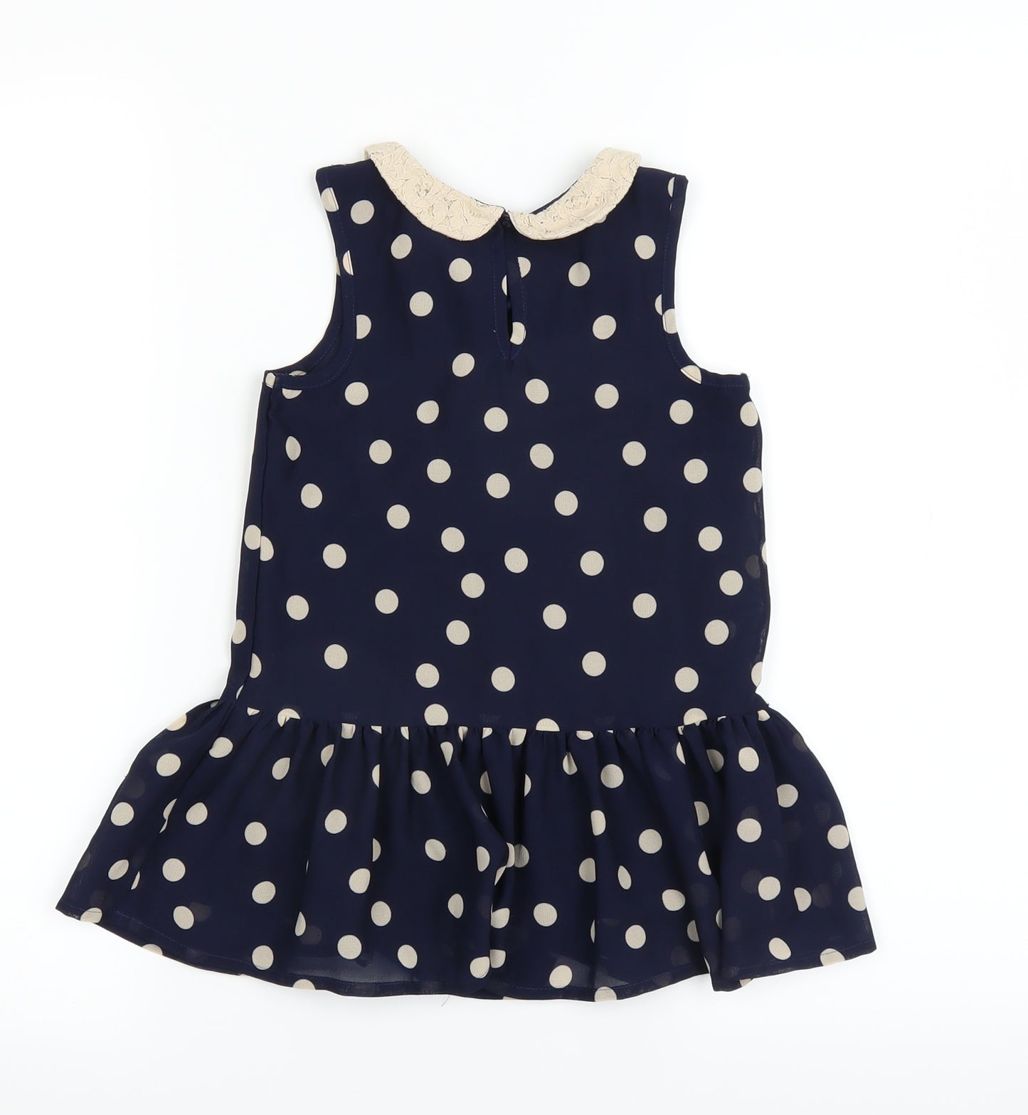 Matalan Girls Blue Polka Dot  Pullover Blouse Size 4 Years