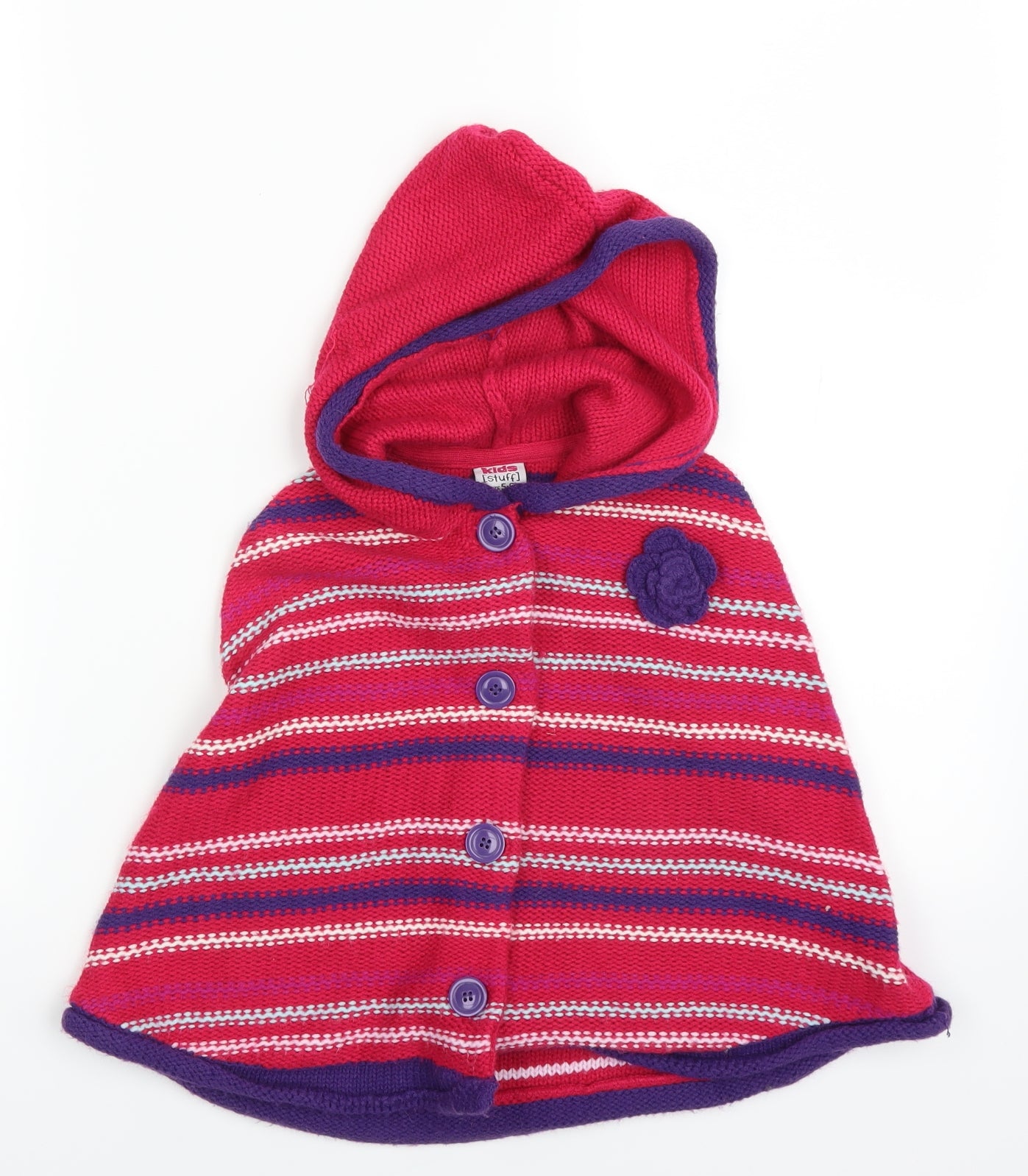 KIDS STUFF Boys Pink Striped  Pullover Jumper Size 5-6 Years