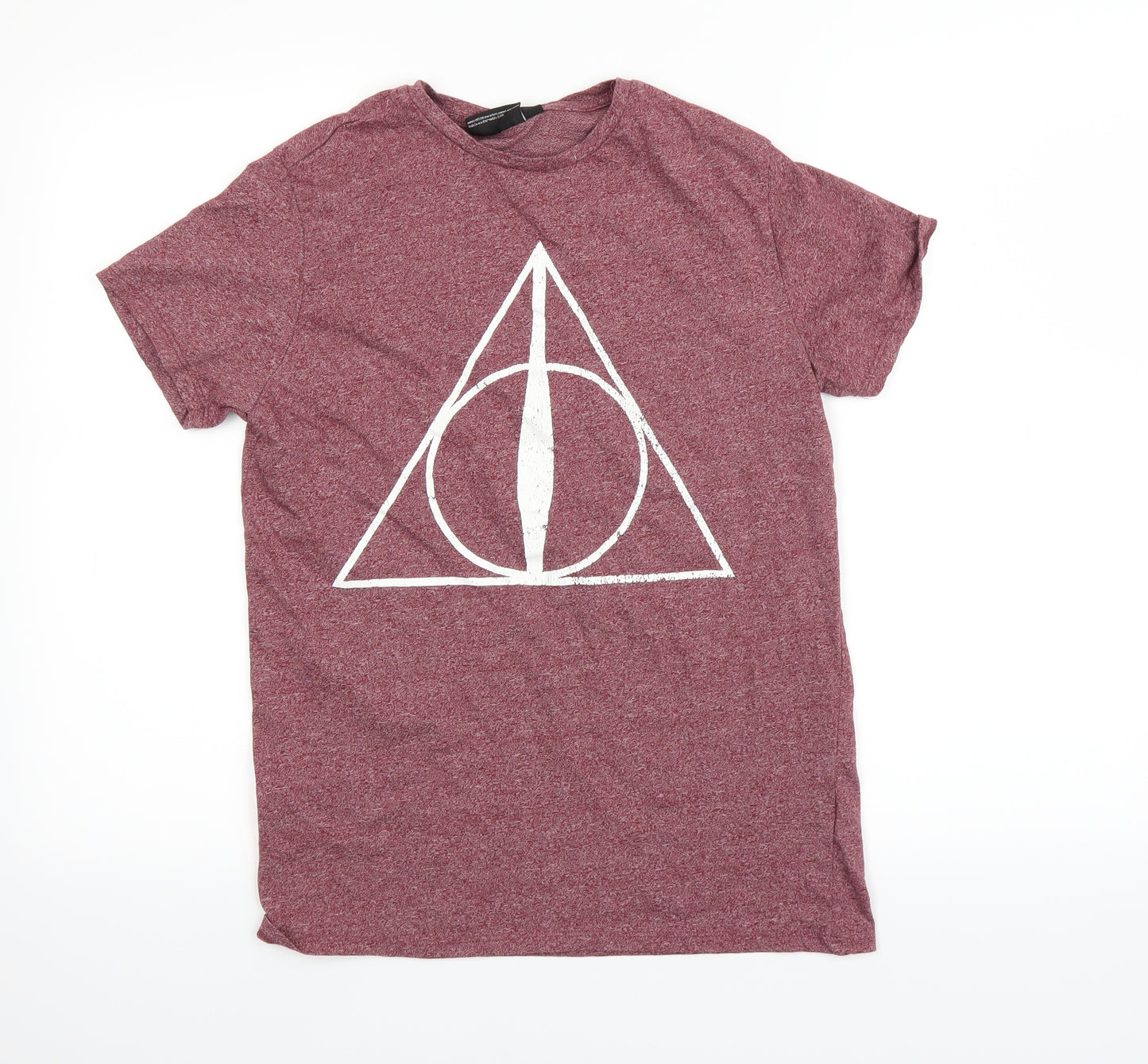 Primark Mens Red Houndstooth  Basic T-Shirt Size M  - Harry potter
