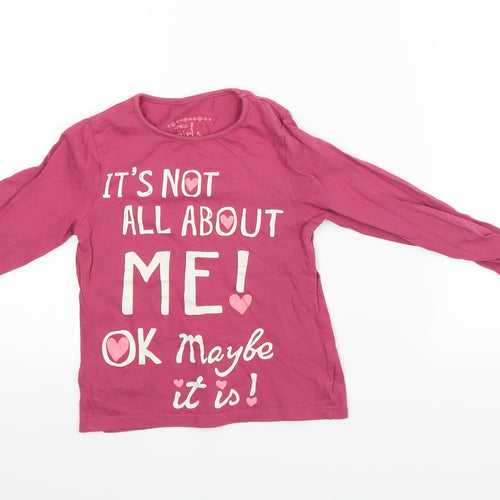 Pep & Co Girls Purple   Basic T-Shirt Size 4-5 Years