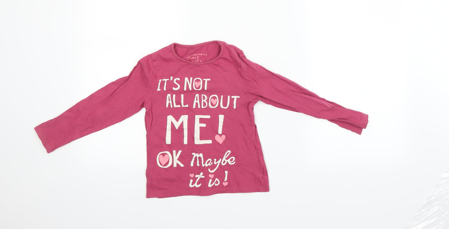 Pep & Co Girls Purple   Basic T-Shirt Size 4-5 Years