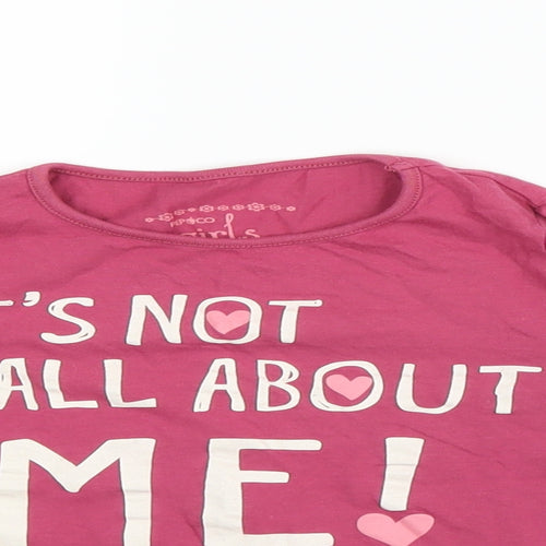 Pep & Co Girls Purple   Basic T-Shirt Size 4-5 Years