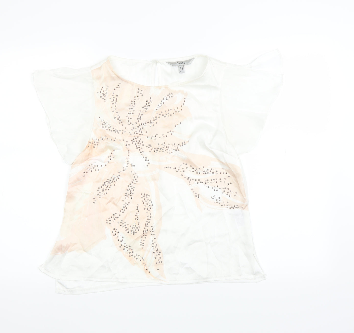 Coast Womens White   Basic T-Shirt Size 8