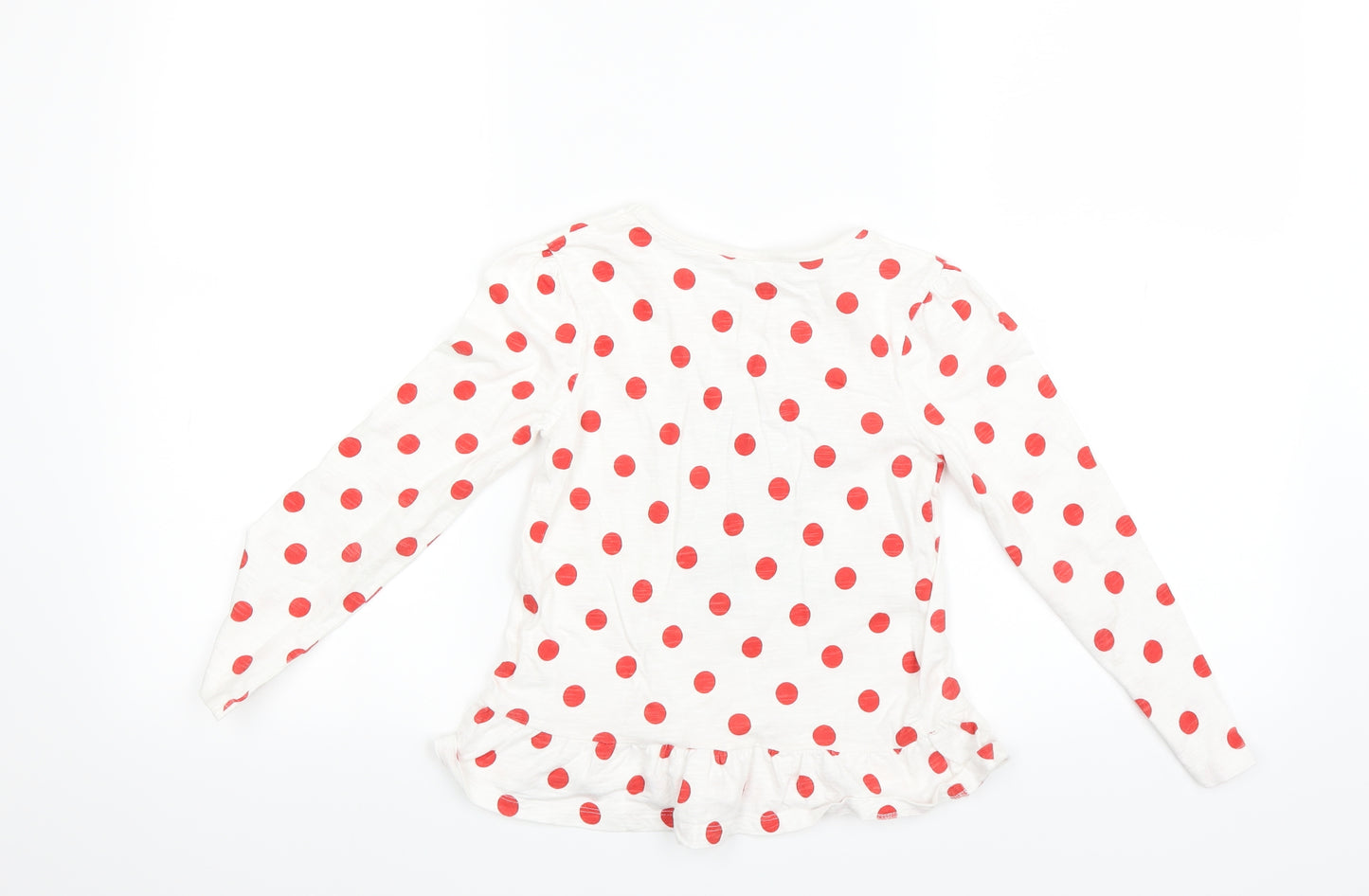 George Girls White Polka Dot  Basic T-Shirt Size 5-6 Years  - Disney