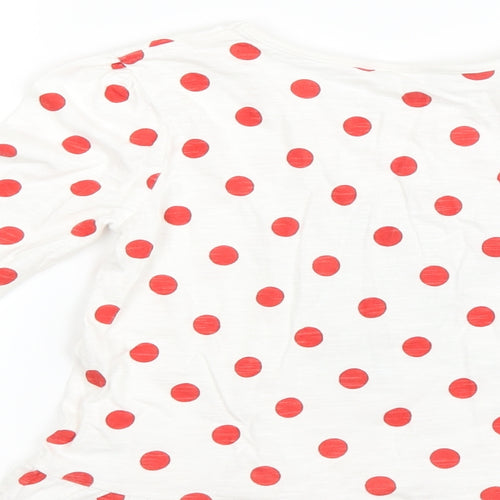 George Girls White Polka Dot  Basic T-Shirt Size 5-6 Years  - Disney