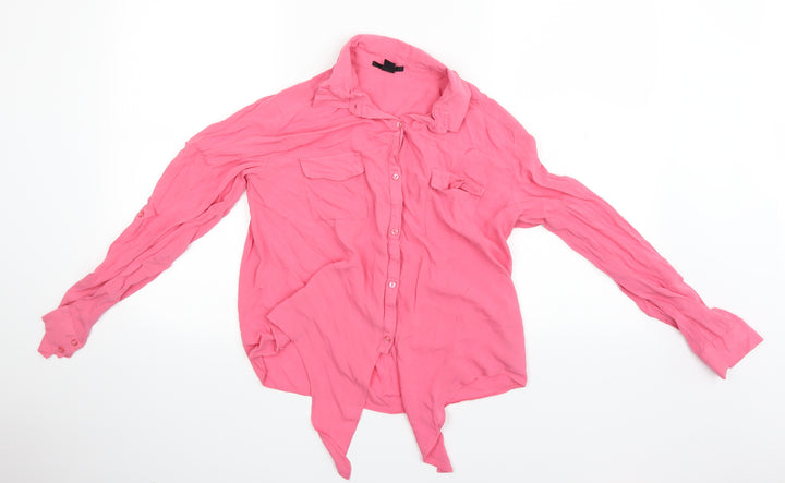 FOREVER 21 Womens Pink Basic Blouse Size 12