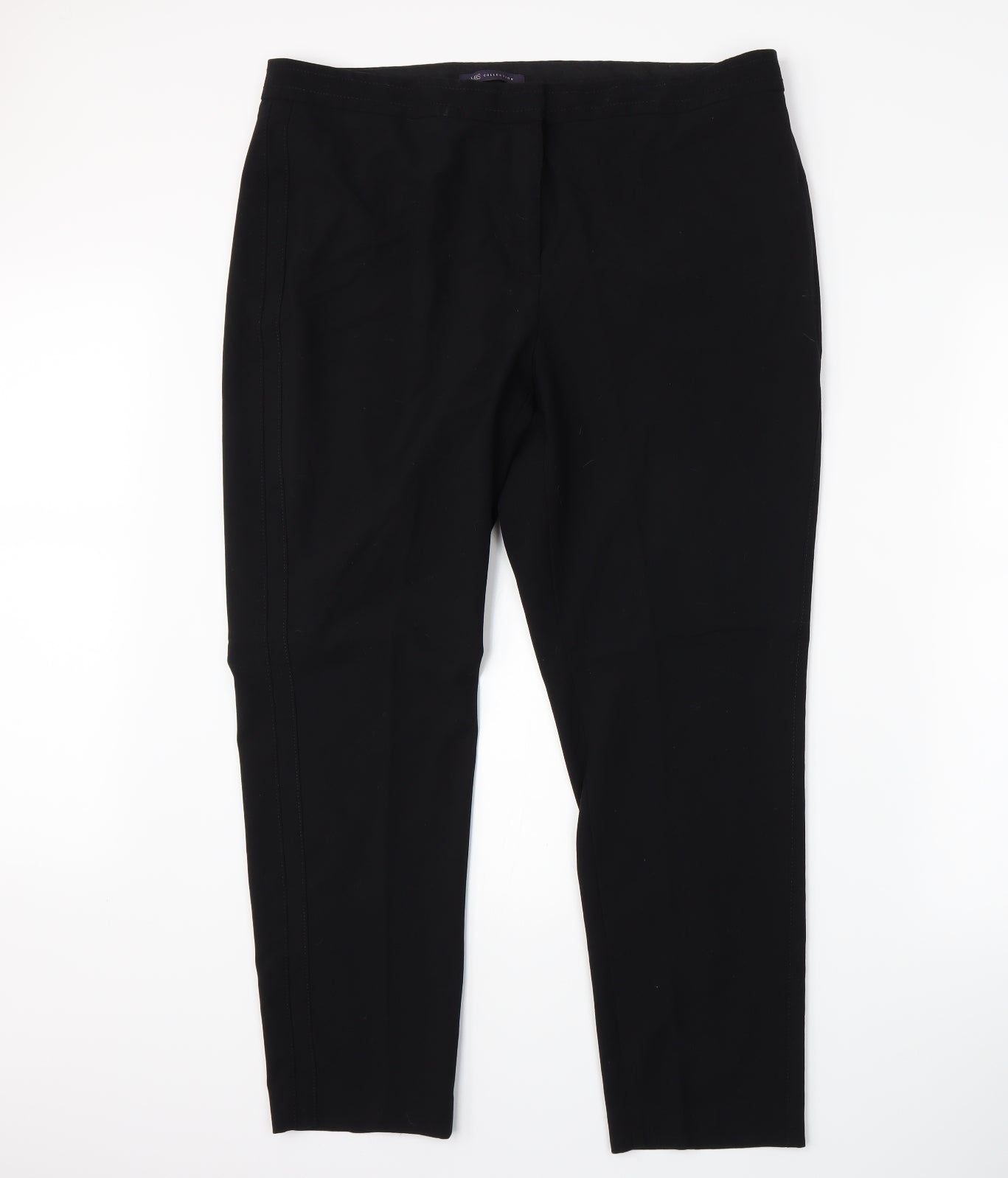Marks and Spencer Womens Black   Trousers  Size 18 L26 in