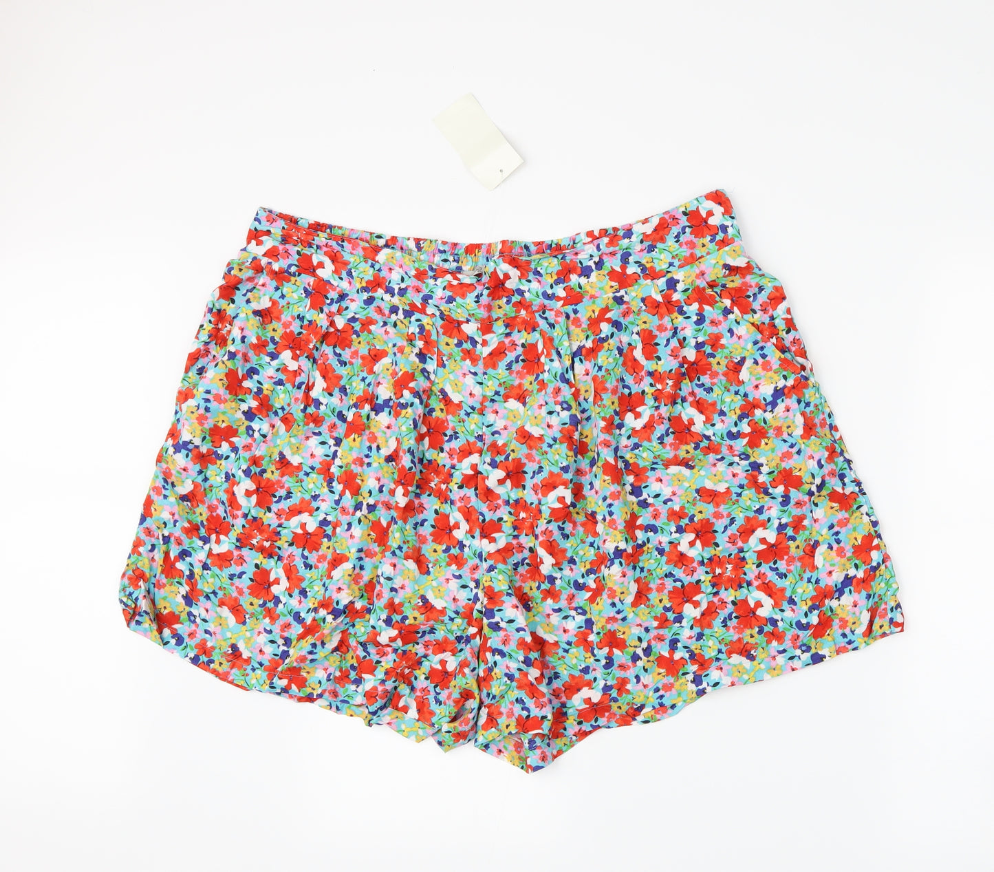 Peacocks Womens Multicoloured Floral  Paperbag Shorts Size 20