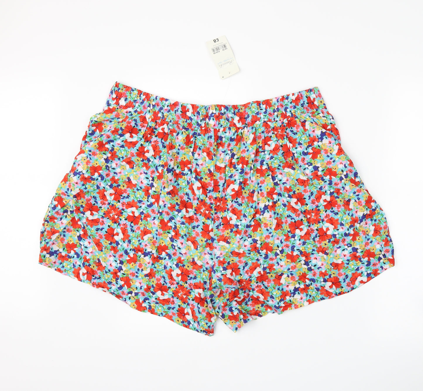 Peacocks Womens Multicoloured Floral  Paperbag Shorts Size 20
