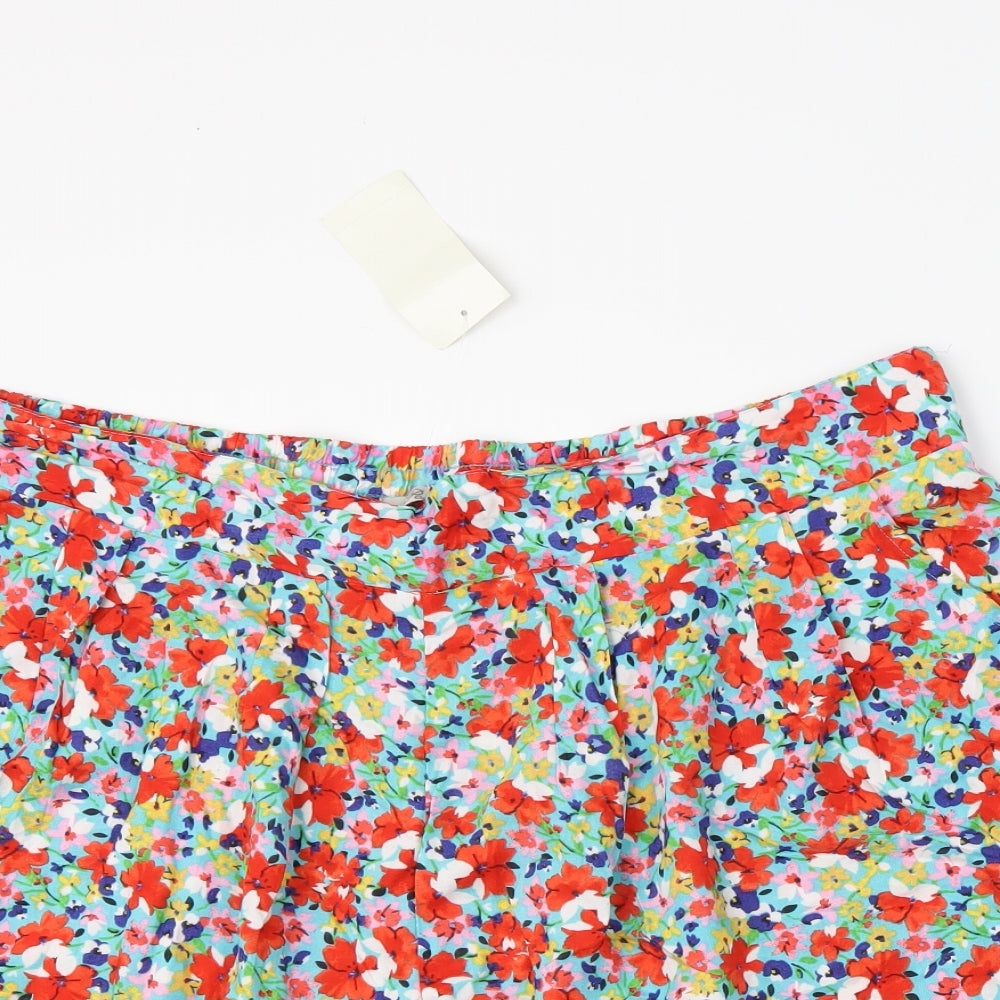 Peacocks Womens Multicoloured Floral  Paperbag Shorts Size 20
