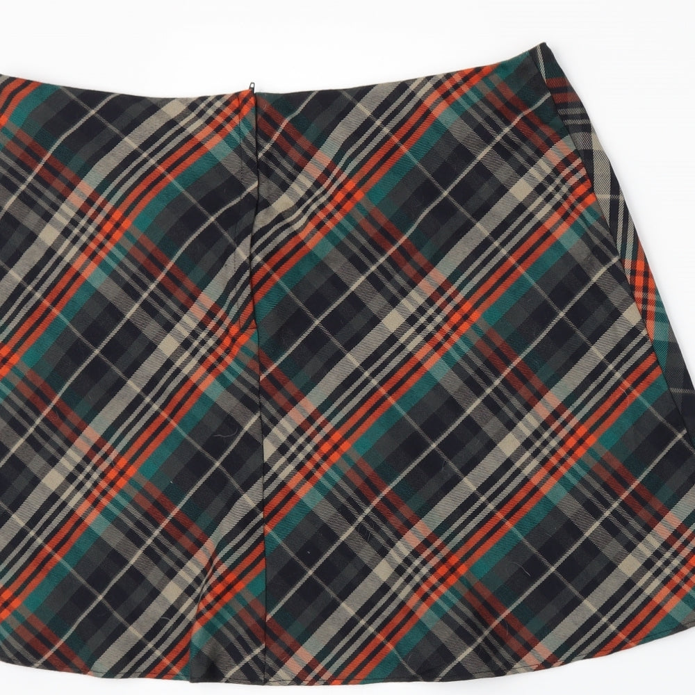 Primark Womens Multicoloured Plaid  A-Line Skirt Size 18