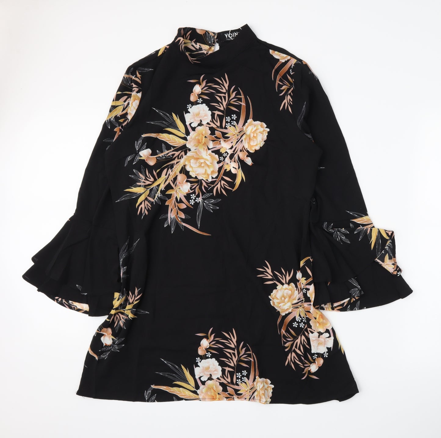 Yoins Womens Black Floral  A-Line  Size XL