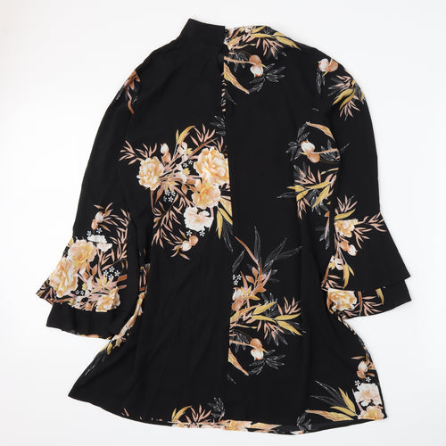 Yoins Womens Black Floral  A-Line  Size XL