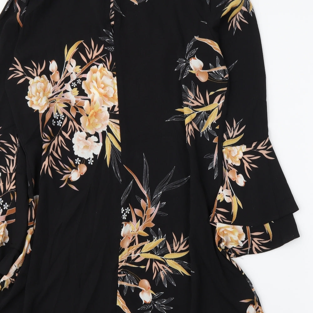 Yoins Womens Black Floral  A-Line  Size XL