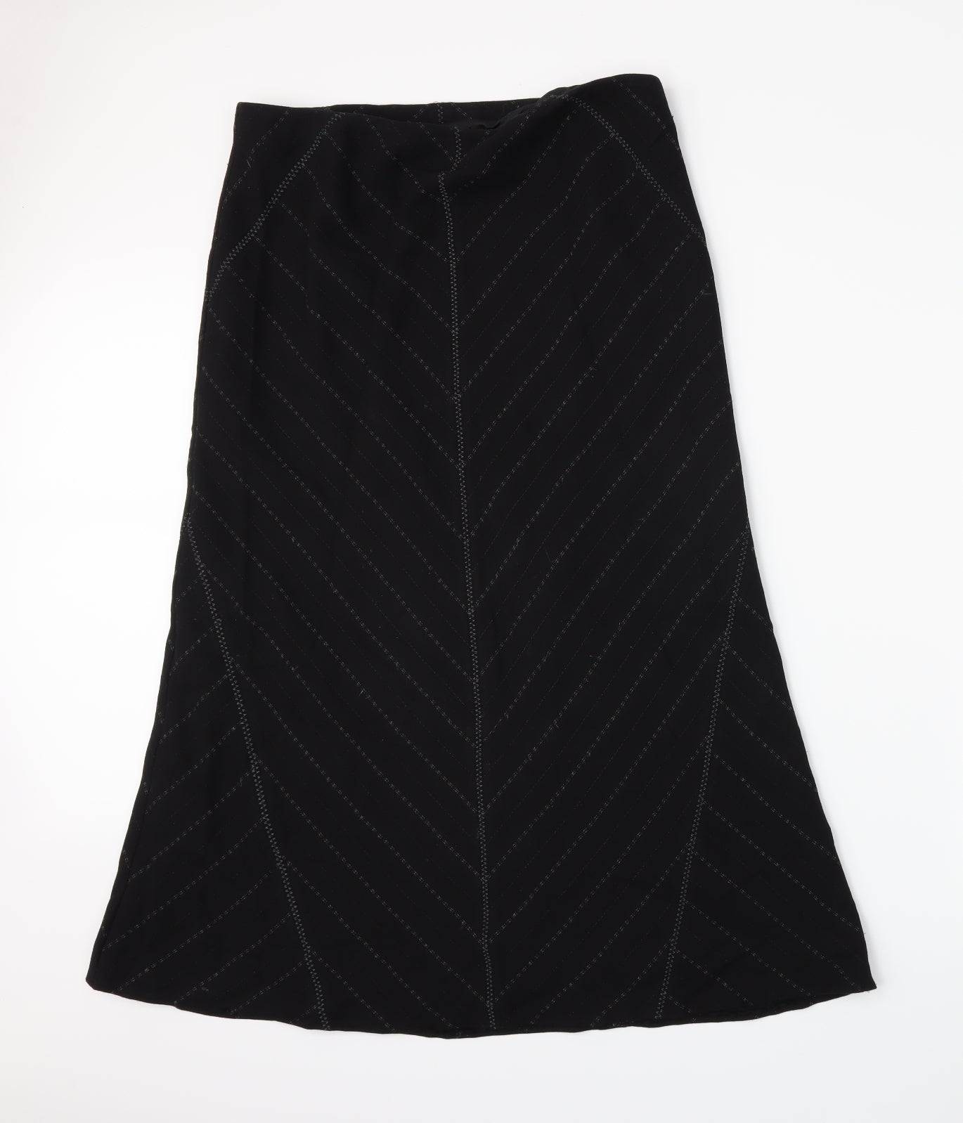 Marks and Spencer Womens Black Striped  Maxi Skirt Size 16