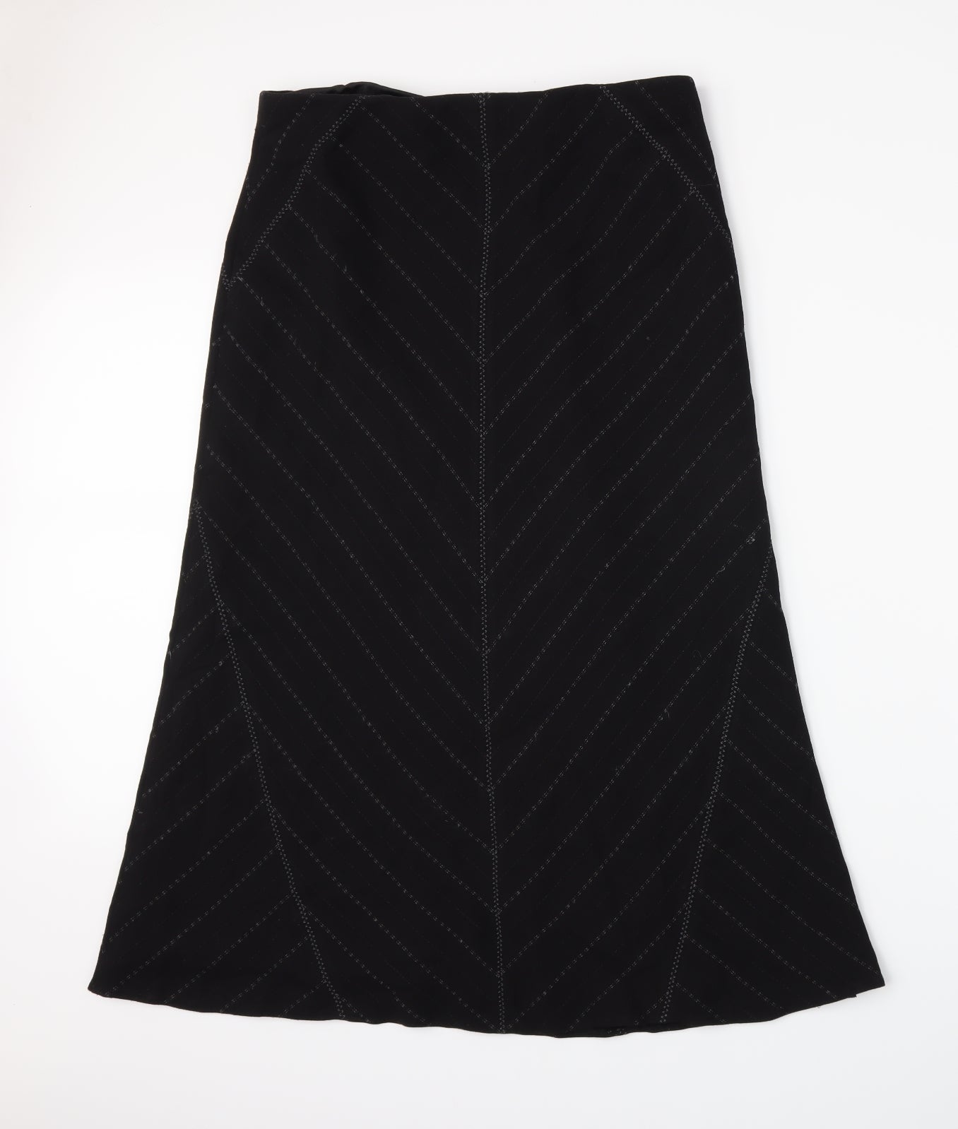 Marks and Spencer Womens Black Striped  Maxi Skirt Size 16