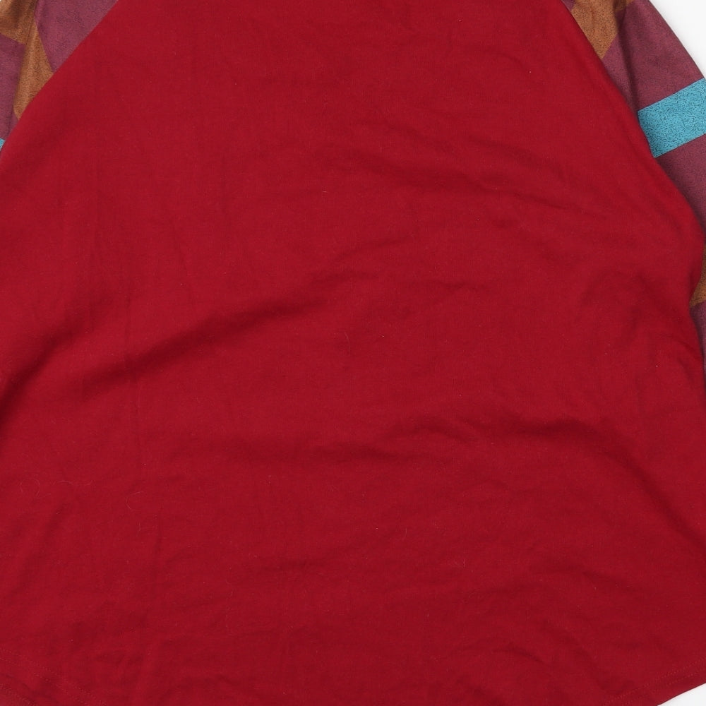 Preworn Womens Red Striped  Basic T-Shirt Size 2XL