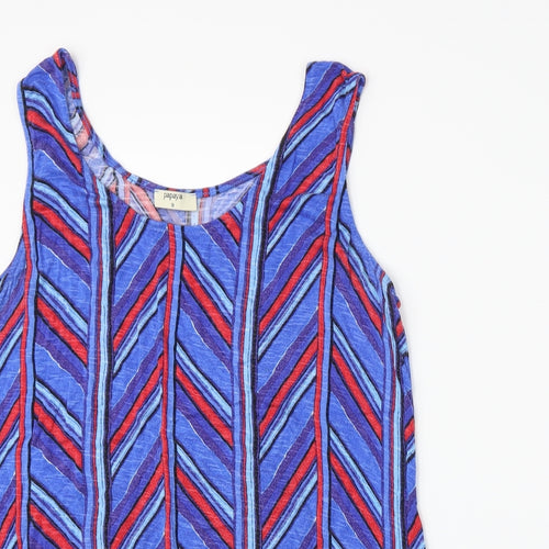 Papaya Womens Black Striped  Basic Tank Size 18