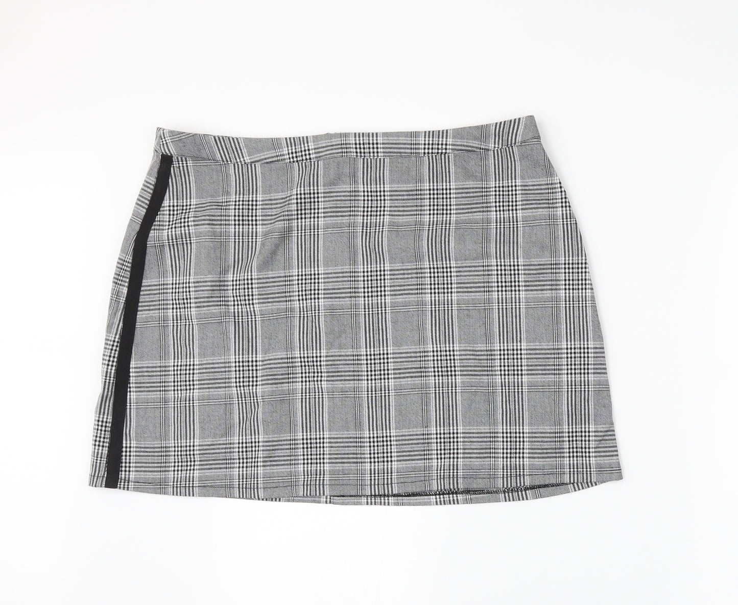 Primark Womens Grey Plaid  A-Line Skirt Size 18