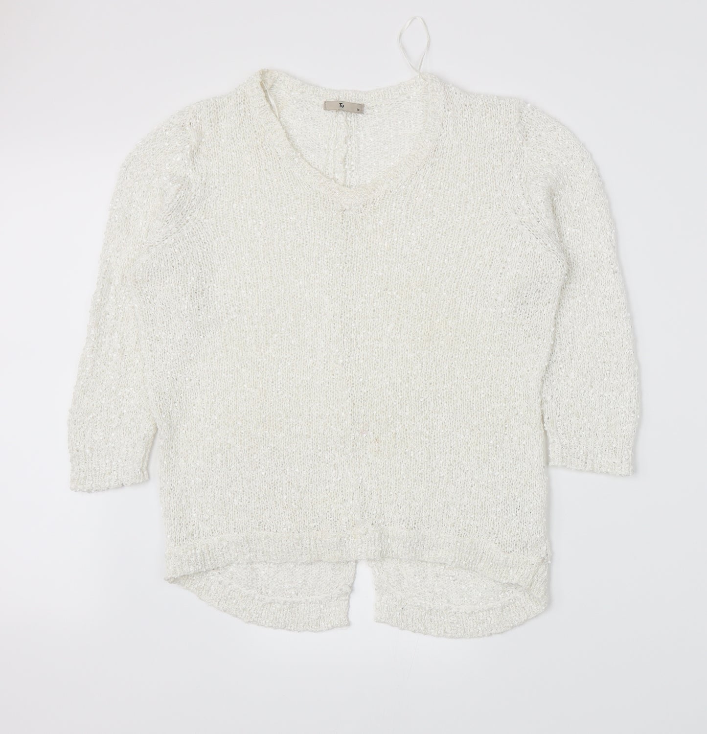 TU Womens White   Pullover Jumper Size 14