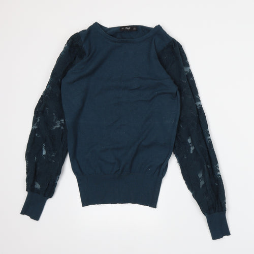 F&F Womens Blue  Knit Pullover Jumper Size 6