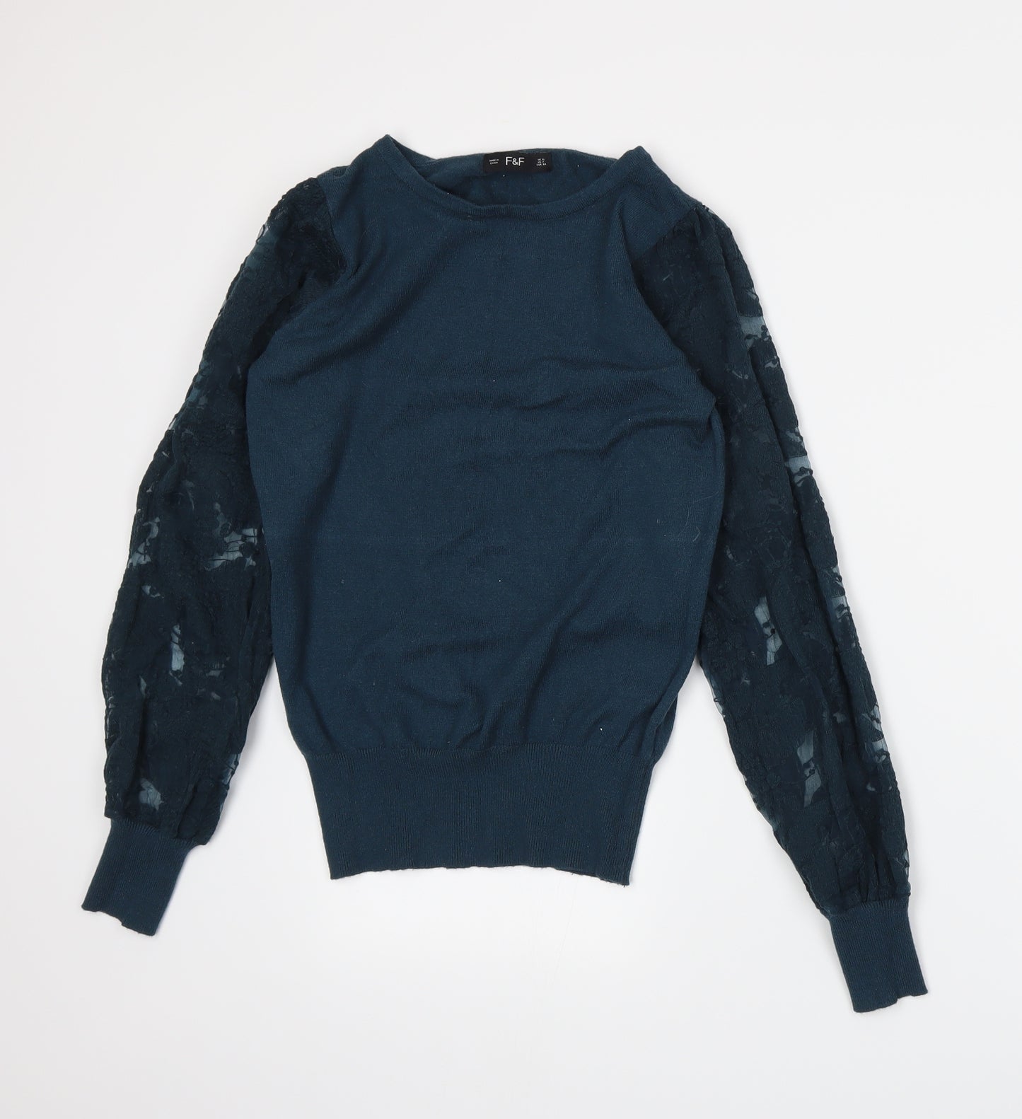 F&F Womens Blue  Knit Pullover Jumper Size 6