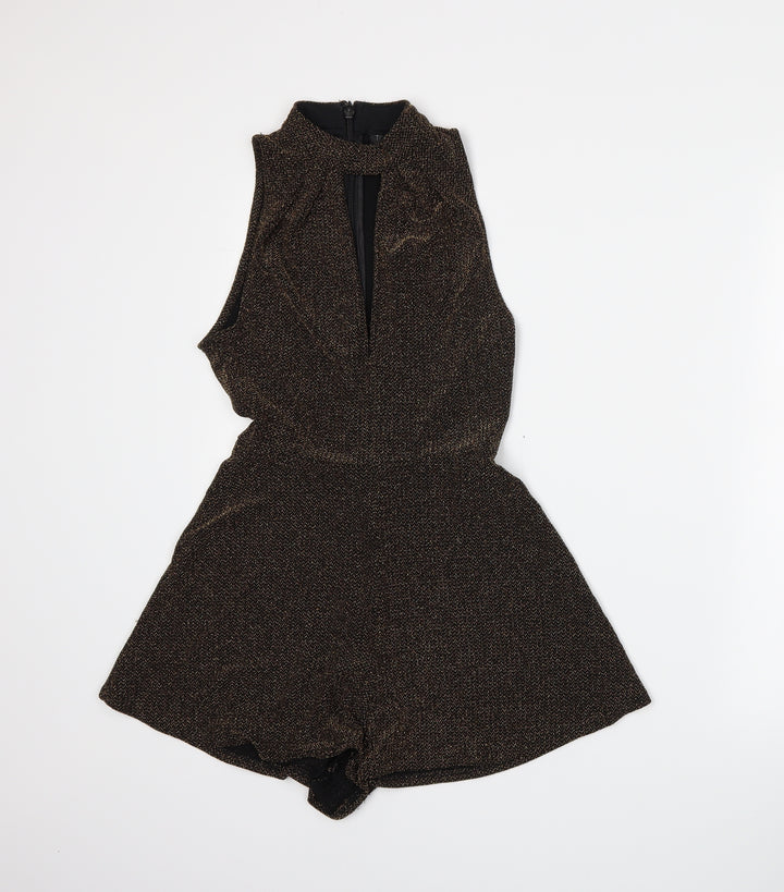 Topshop Womens Gold   Romper One-Piece Size 8