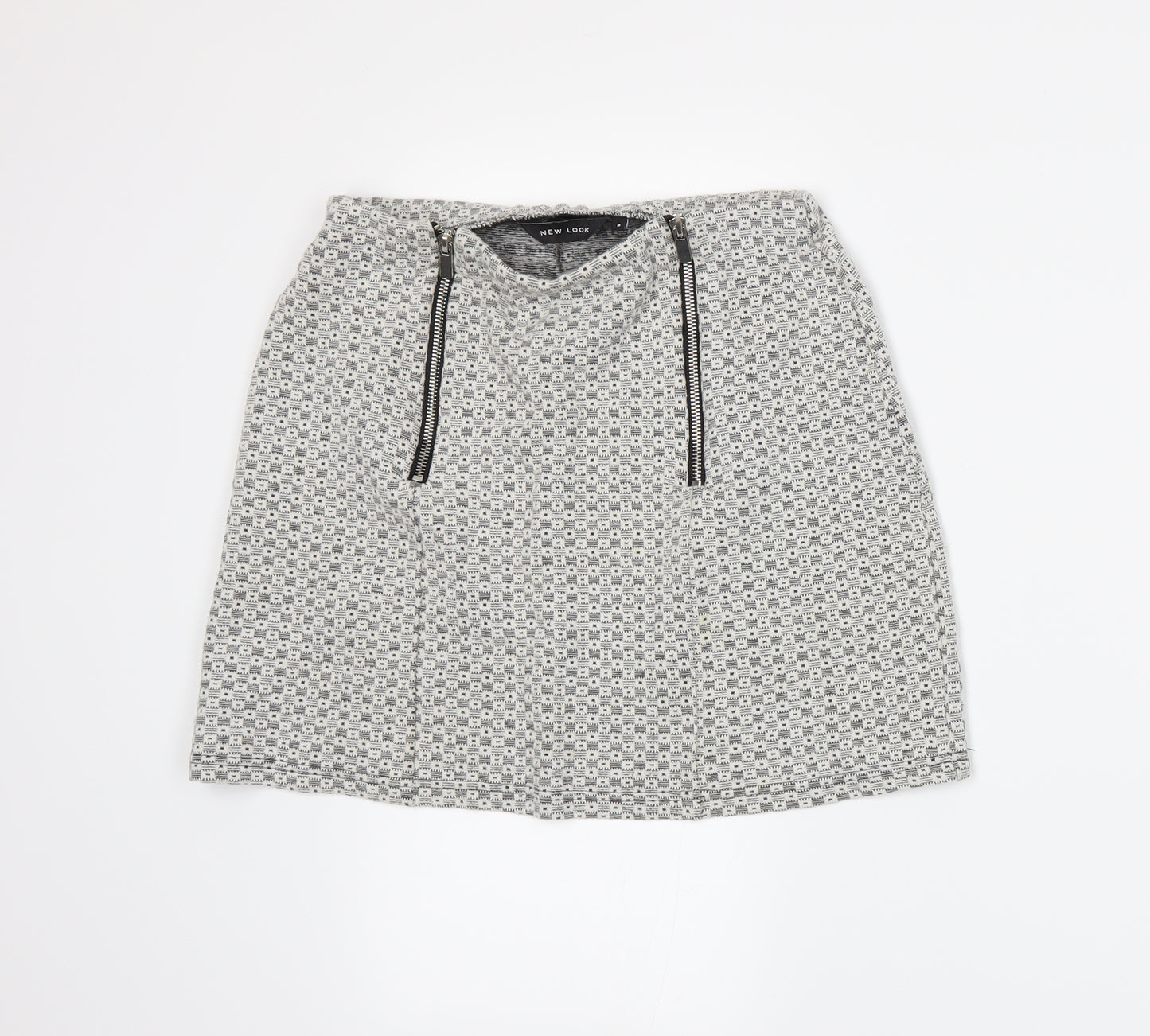 New Look Womens White  Rayon A-Line Skirt Size 8