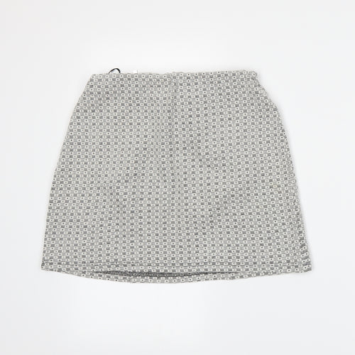 New Look Womens White  Rayon A-Line Skirt Size 8