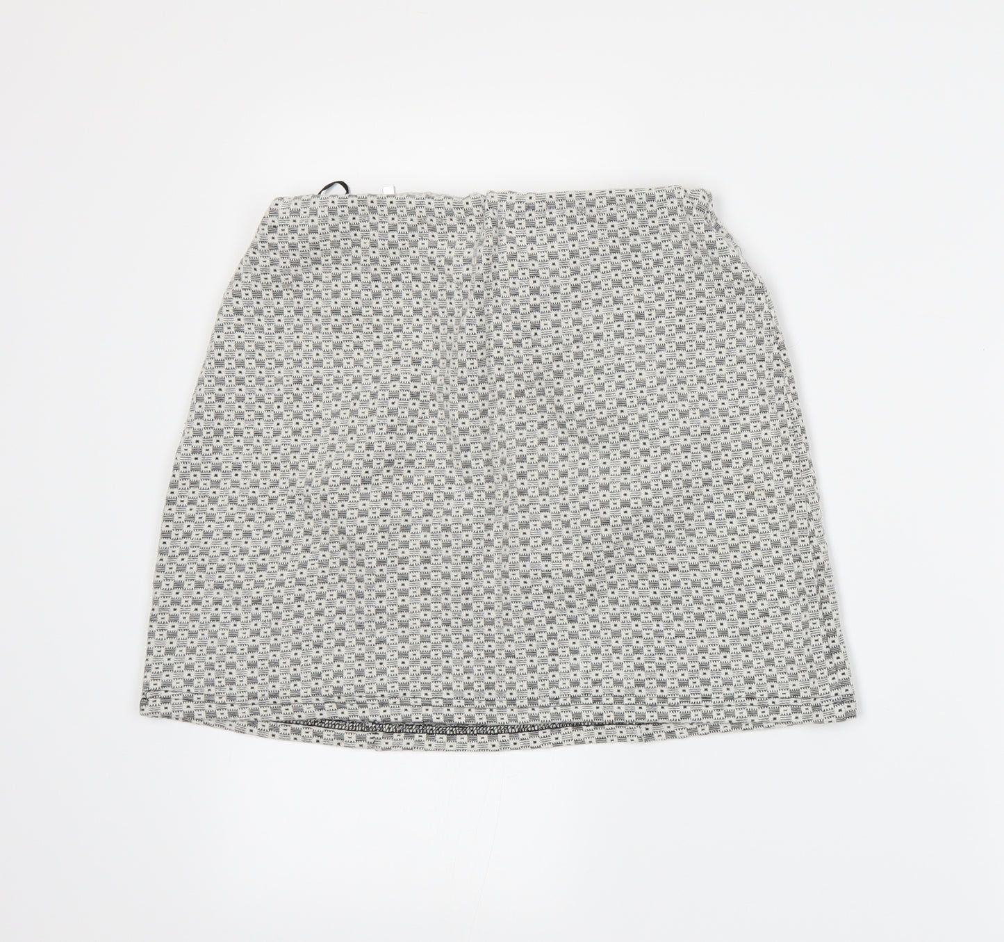 New Look Womens White  Rayon A-Line Skirt Size 8