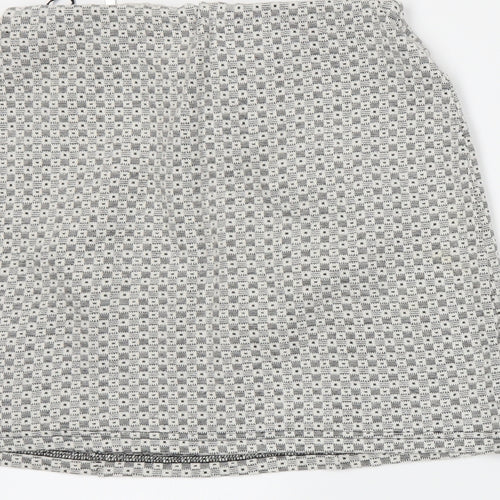 New Look Womens White  Rayon A-Line Skirt Size 8