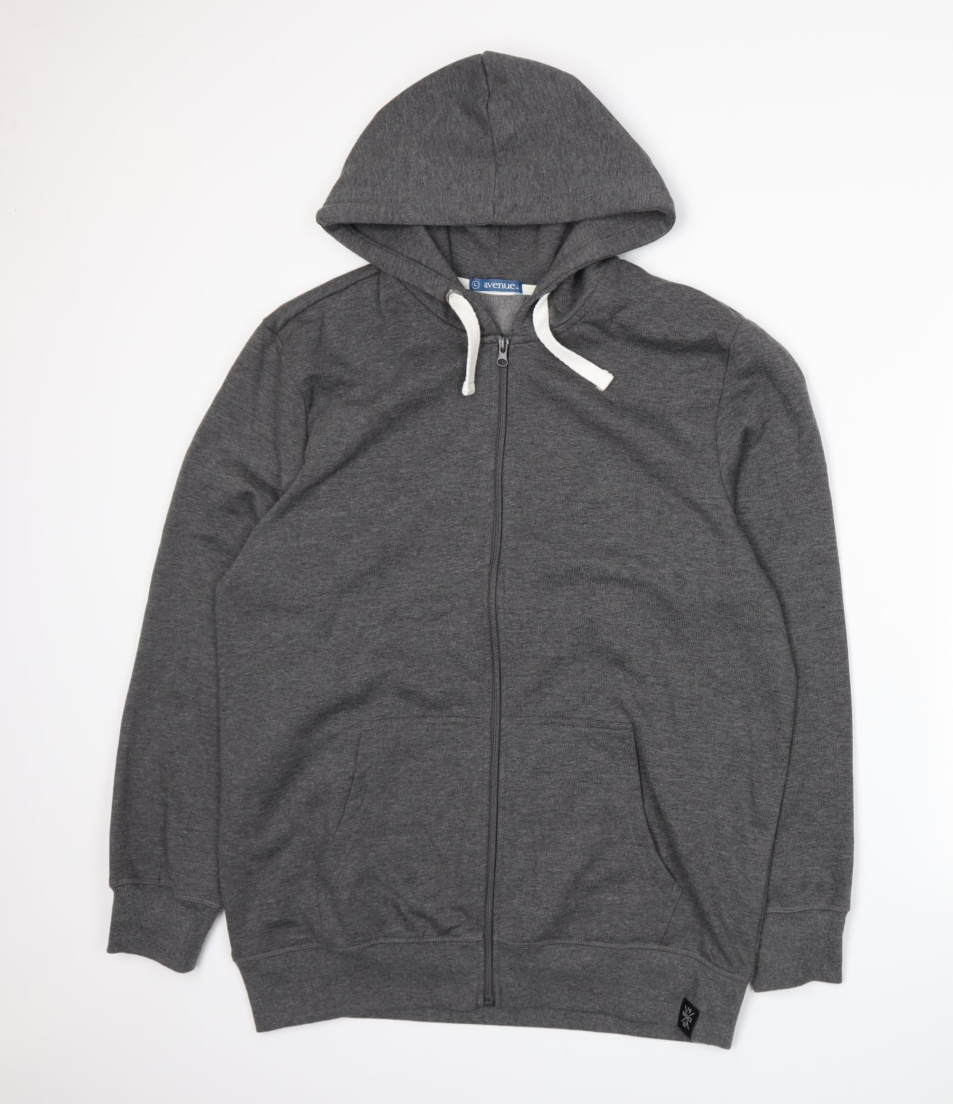 Avenue Womens Grey  Jersey Full Zip Hoodie Size L