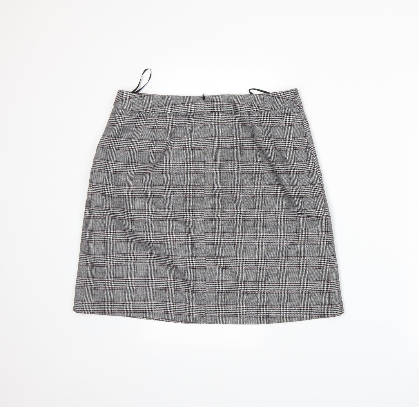 F&F Womens Grey Plaid  A-Line Skirt Size 10