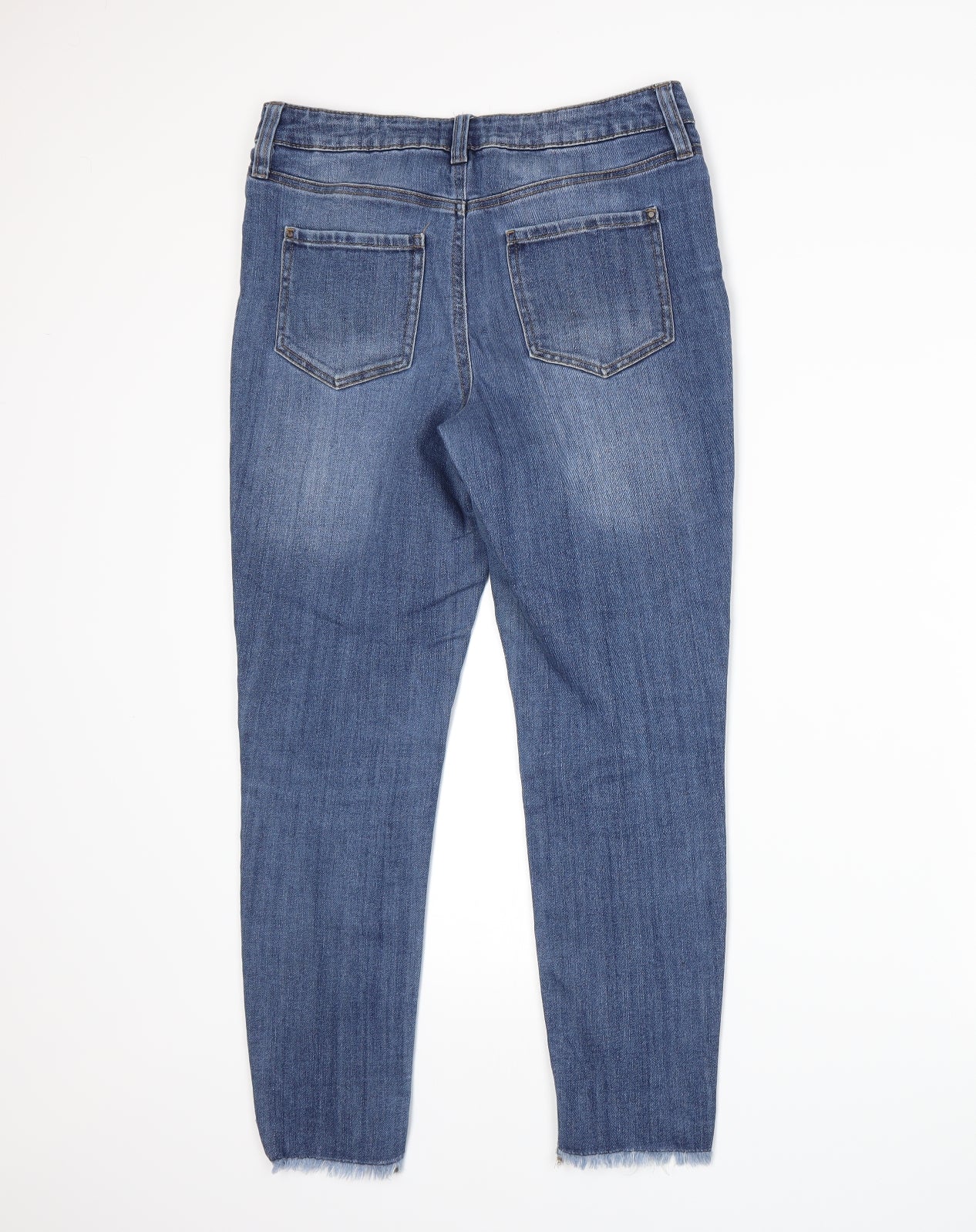 F&F Womens Blue  Denim Straight Jeans Size 10 L25 in