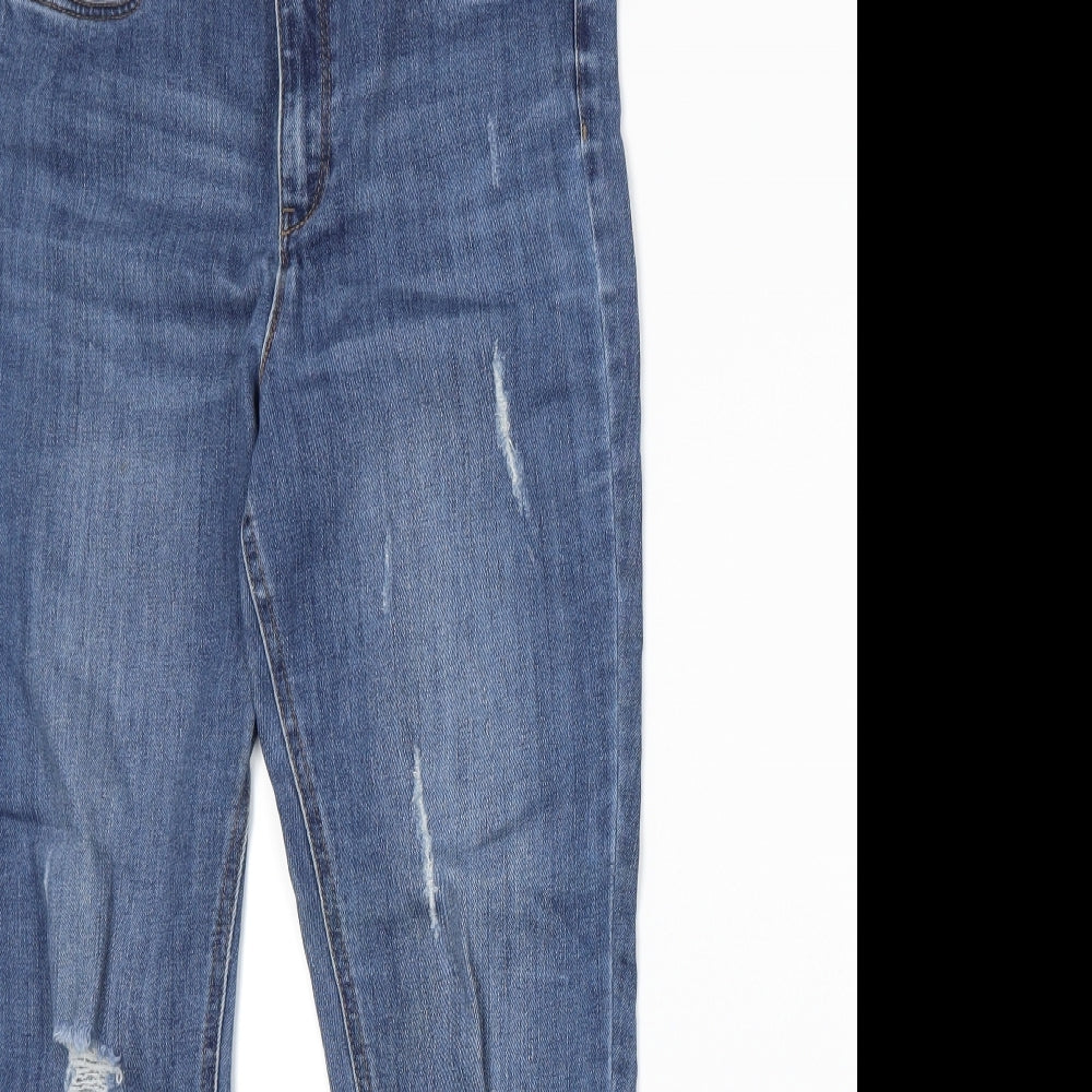 F&F Womens Blue  Denim Straight Jeans Size 10 L25 in