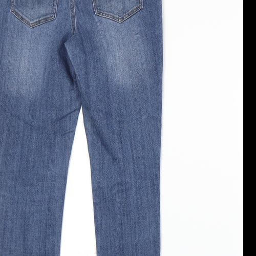 F&F Womens Blue  Denim Straight Jeans Size 10 L25 in