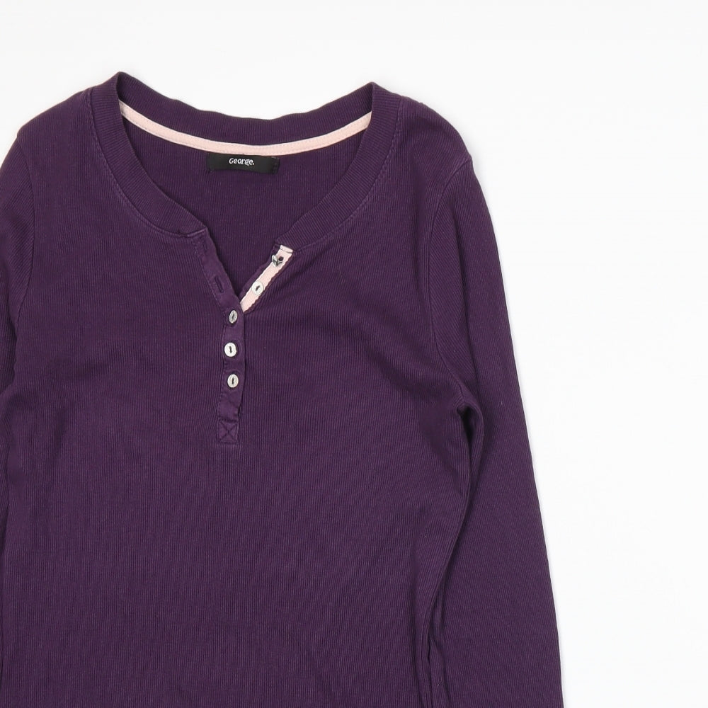 George Womens Purple   Basic T-Shirt Size 10