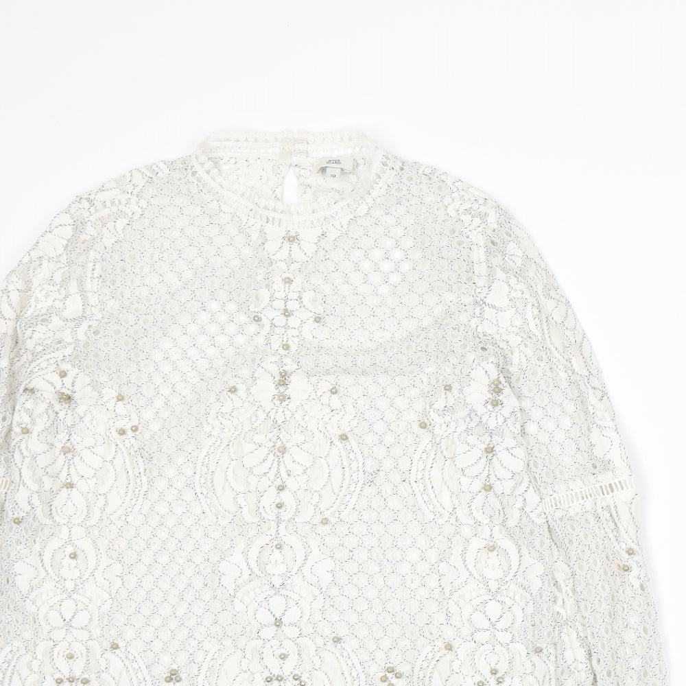 River Island Womens White   Basic T-Shirt Size 10