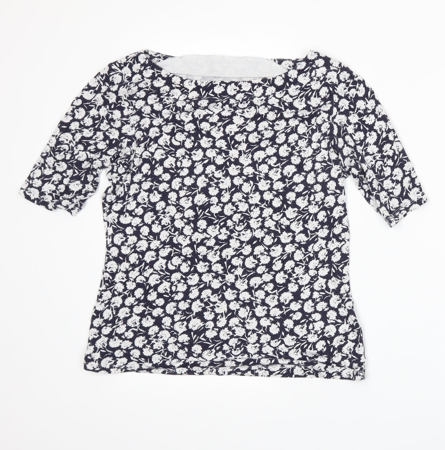 Marks and Spencer Womens Blue Floral  Basic T-Shirt Size 10