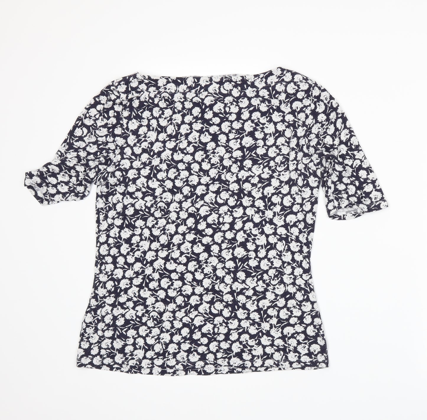 Marks and Spencer Womens Blue Floral  Basic T-Shirt Size 10