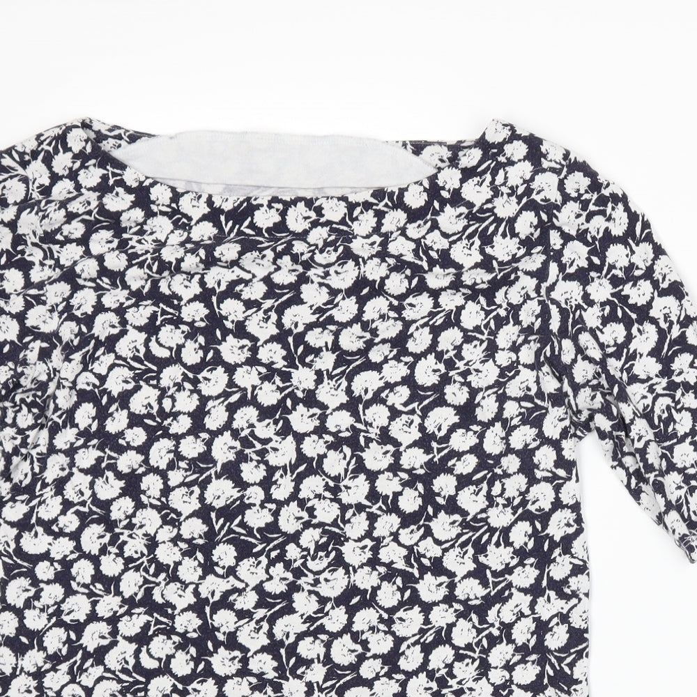 Marks and Spencer Womens Blue Floral  Basic T-Shirt Size 10