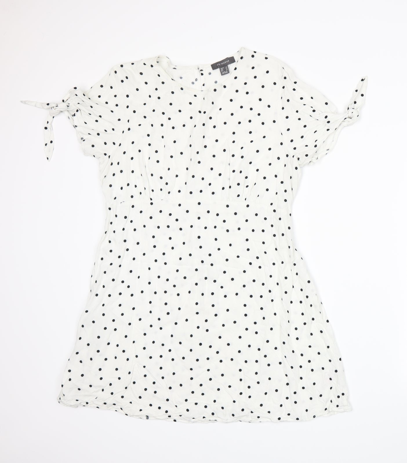 Primark Womens White Polka Dot  A-Line  Size 16