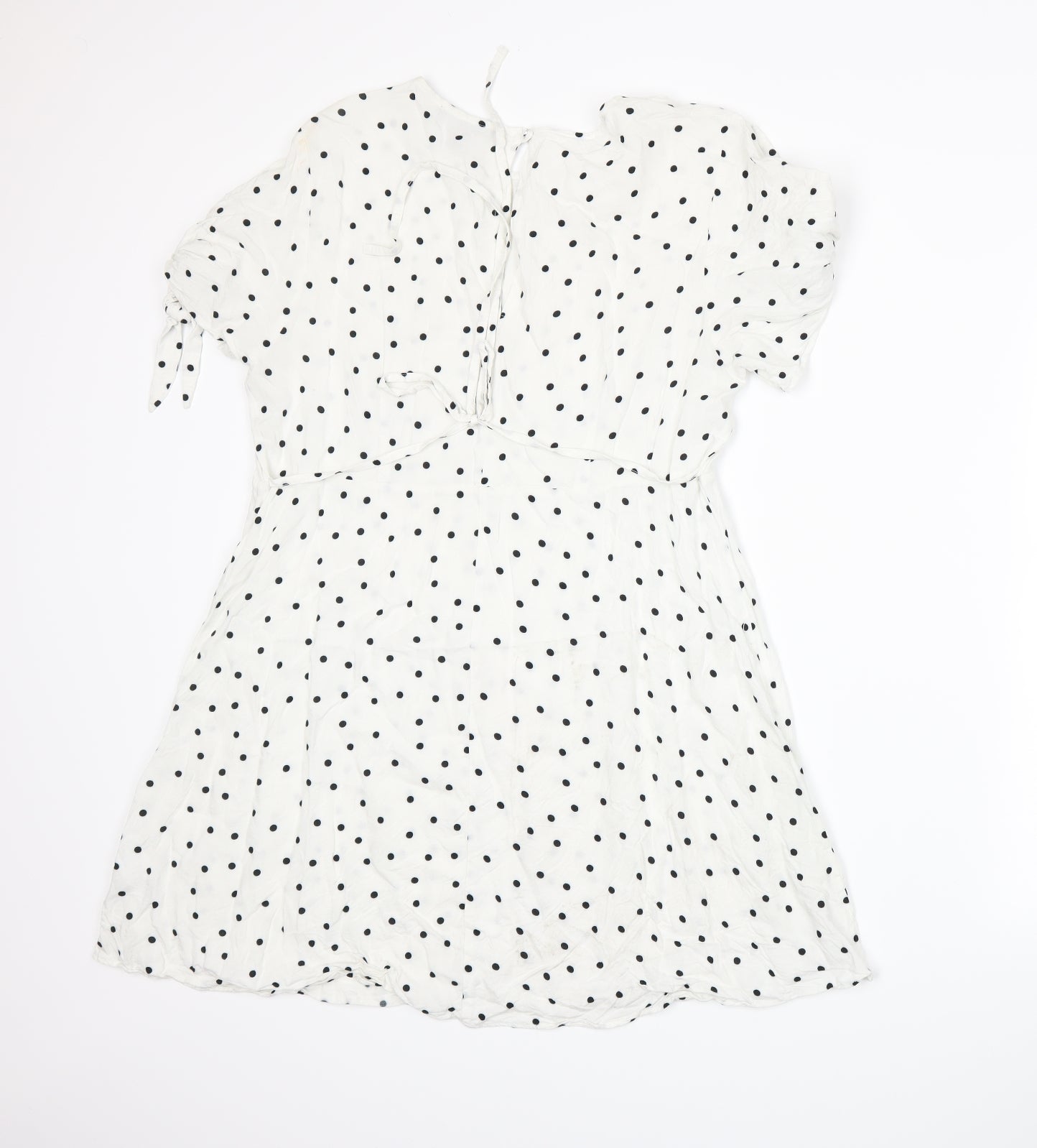 Primark Womens White Polka Dot  A-Line  Size 16