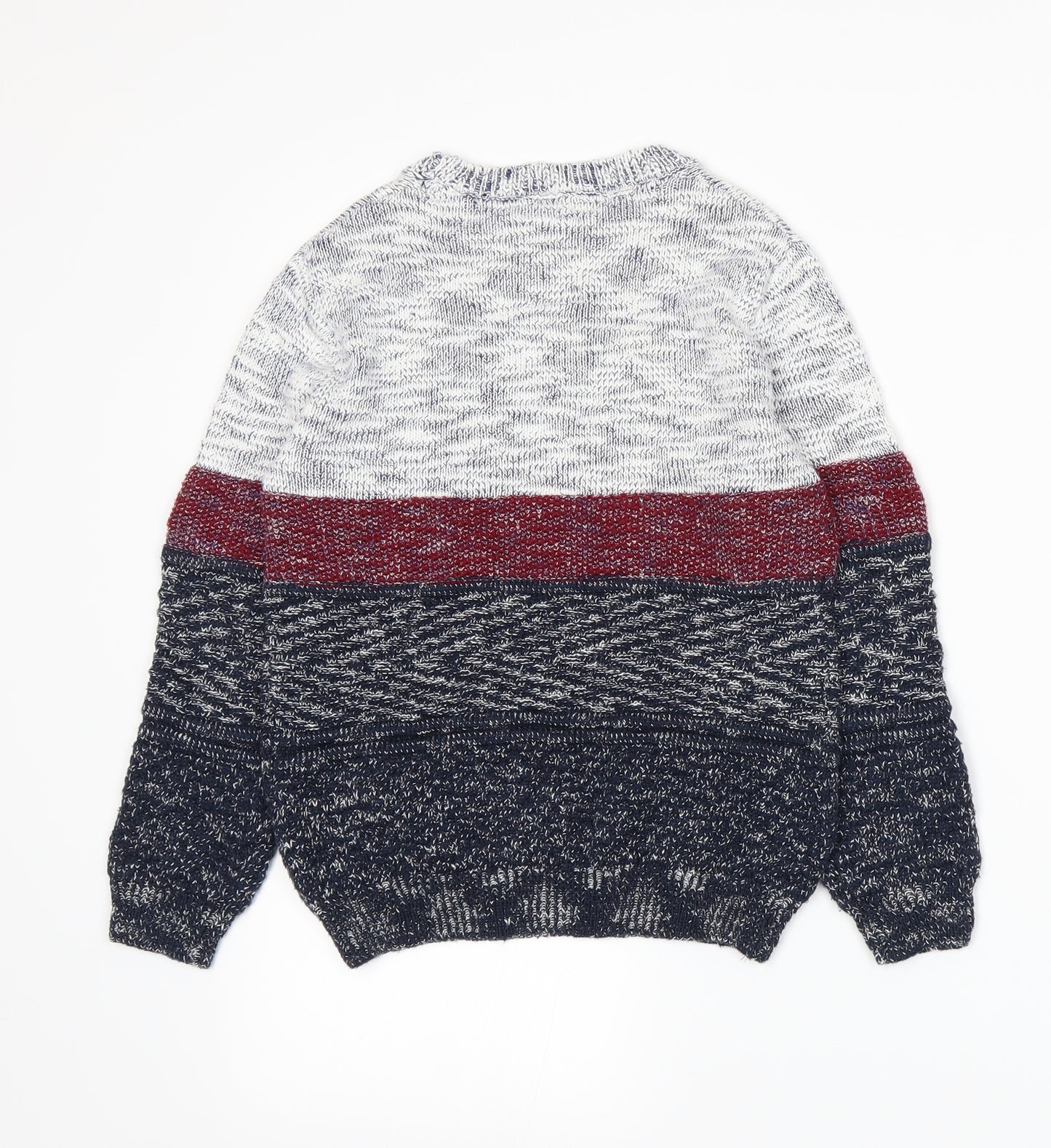 Zara Boys Blue Striped Knit Pullover Jumper Size 7 Years