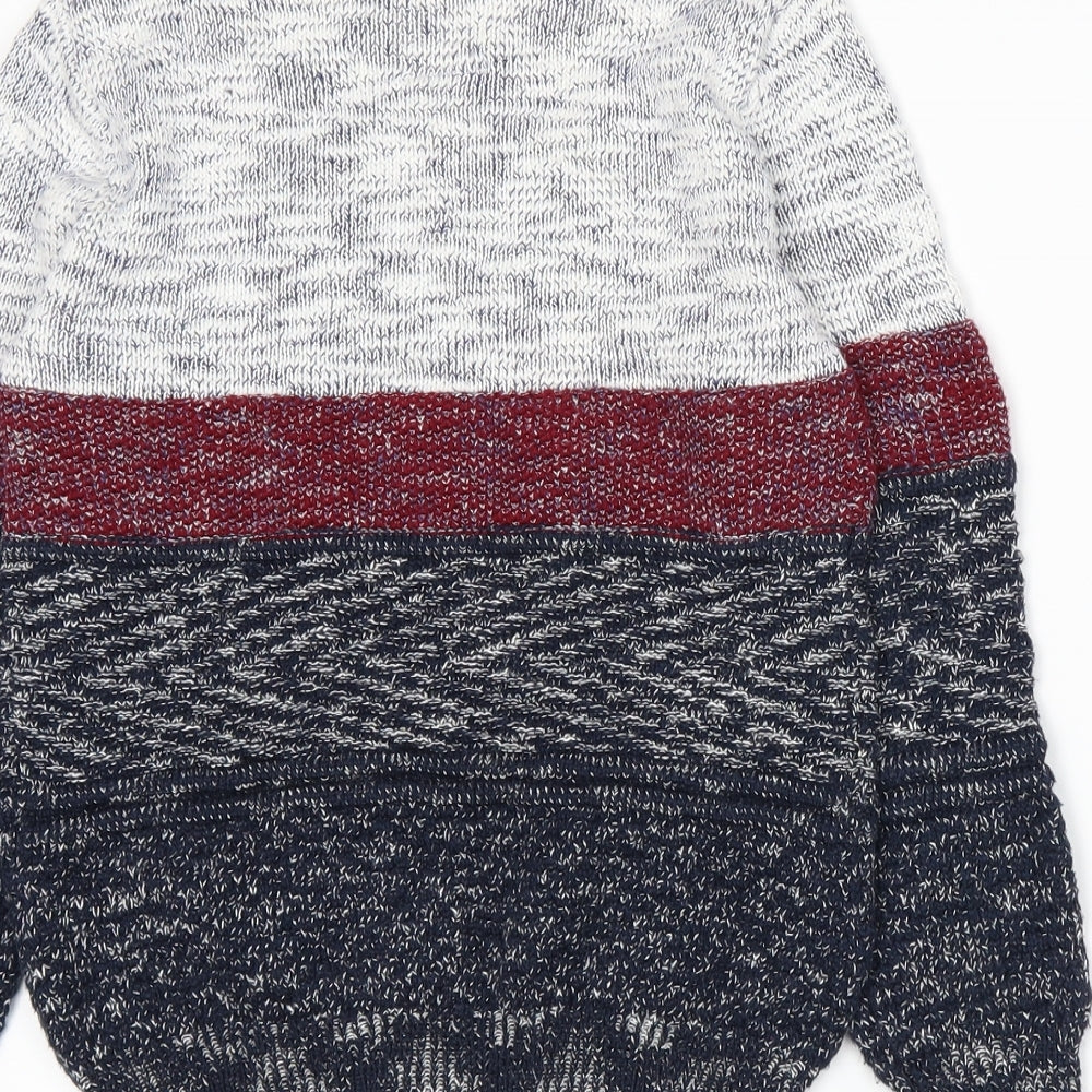 Zara Boys Blue Striped Knit Pullover Jumper Size 7 Years